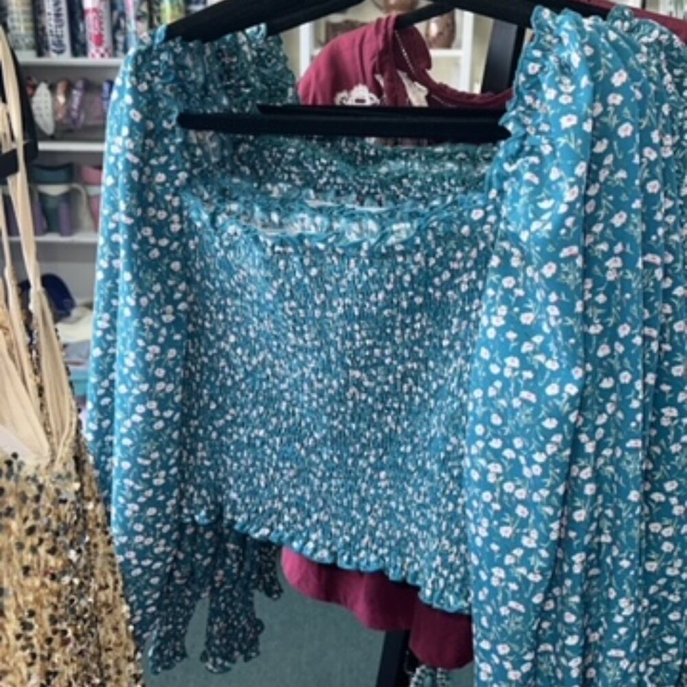 Floral, Longsleeve Crop